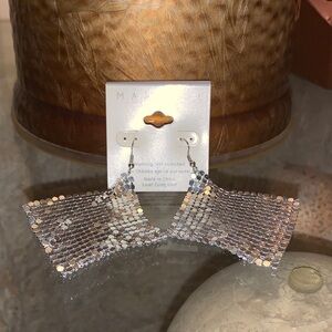 Elegant Silver Sequin Earrings